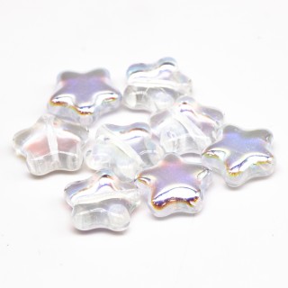 Бусины Звездочки зеркальный прозрачный 12 мм, с дефектами, Preciosa